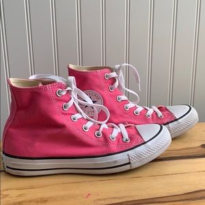 pink high top converse